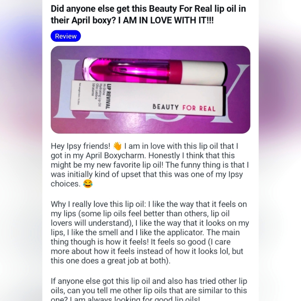 5/75$ BEAUTY FOR REAL Lip Revival Hi-Shine Hydrating Lip Oil